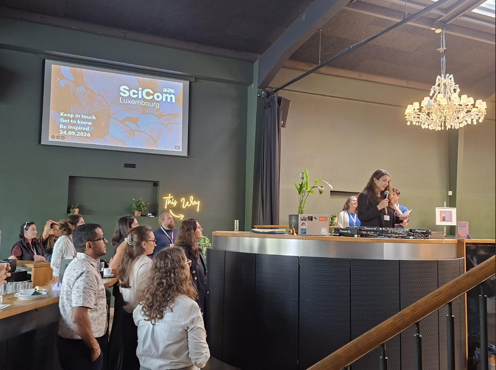 Participants at SciCom Luxembourg 2026 during a science communication and networking session in Luxembourg on 24 September 2026.
